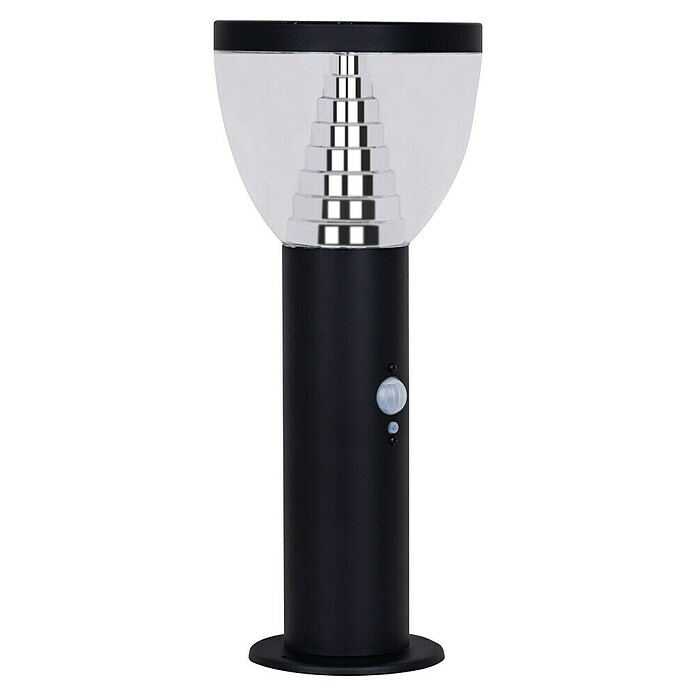 Luceco Sobremuro solar LED Vortex con sensor (5 W, Ø x Al: 16 x 38 cm, Negro, IP44, 500 lm) | BAUHAUS