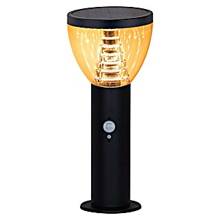Luceco Sobremuro solar LED Vortex con sensor (5 W, Ø x Al: 16 x 38 cm, Negro, IP44, 500 lm)