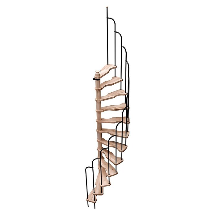 Sogem Escalera de caracol Saturne (Haya, Diámetro: 120 cm, Negro, Altura de planta: 276 cm) | BAUHAUS