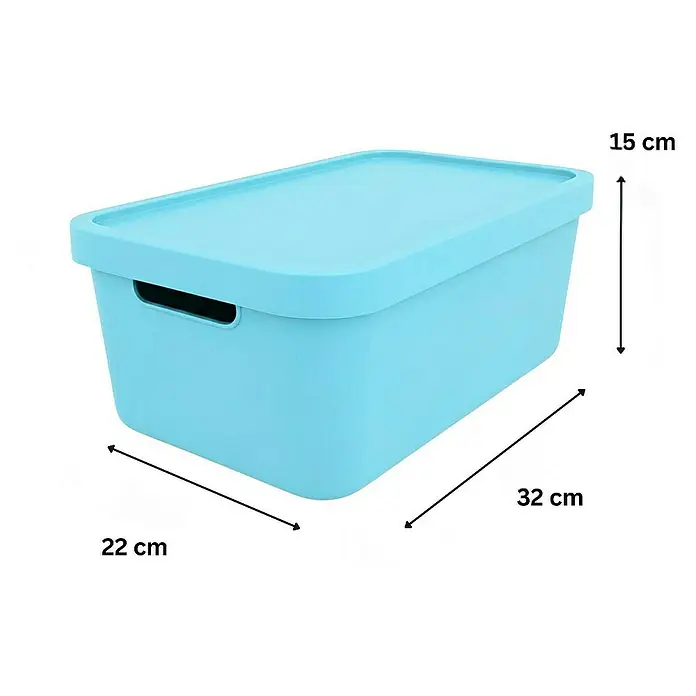 Plastard Aufbewahrungsbox-Set 2er-Set 7,5 Liter in Blau – Stapelboxen, Lagerboxen - L x B x H: 32 x 22 x 15 cm, Kunststoff, Blau, 2 Stk.
