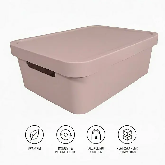 Plastard Aufbewahrungsbox-Set 2er-Set 19 Liter in Pink – Stapelboxen, Lagerboxen - L x B x H: 45,5 x 33,5 x 15,5 cm, Kunststoff, Pink, 2 Stk.