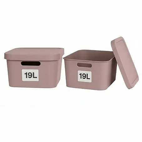 Plastard  Aufbewahrungsbox-Set 2er-Set 19 Liter in Pink – Stapelboxen, Lagerboxen