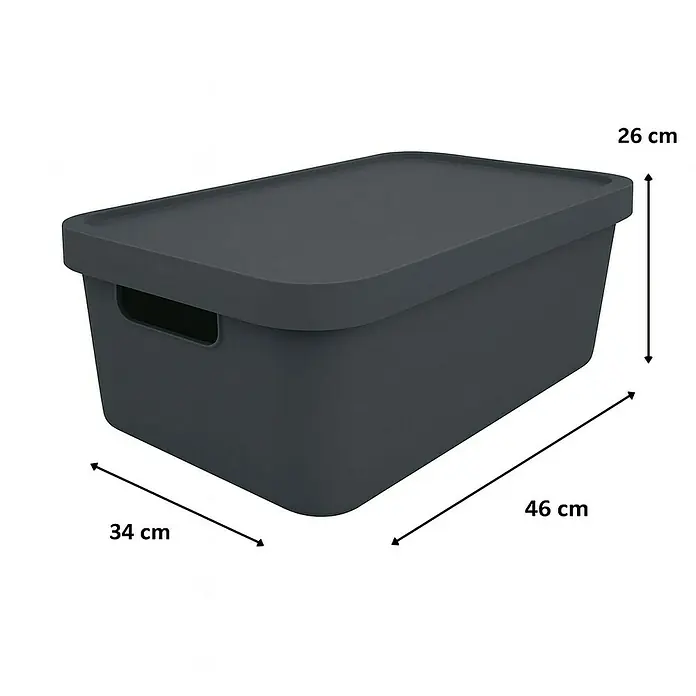 Plastard Aufbewahrungsbox-Set 2er-Set 31 Liter in Anthrazit – Stapelboxen, Lagerboxen - Kunststoff, Anthrazit, 2 Stk.
