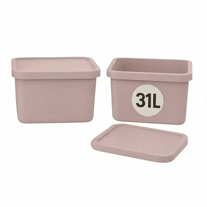 Plastard Aufbewahrungsbox-Set 2er-Set 31 Liter in Pink – Stapelboxen, Lagerboxen - Kunststoff, Pink, 2 Stk.