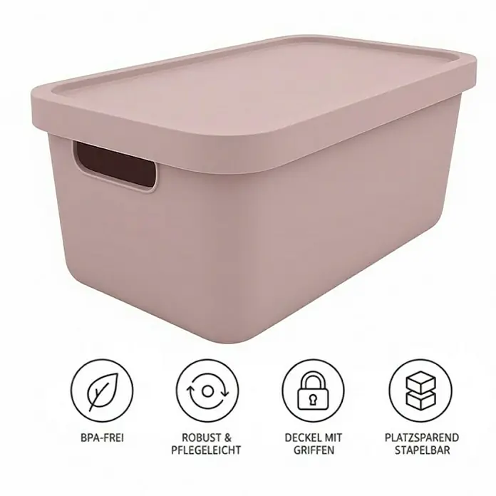 Plastard Aufbewahrungsbox-Set 2er-Set 31 Liter in Pink – Stapelboxen, Lagerboxen - Kunststoff, Pink, 2 Stk.