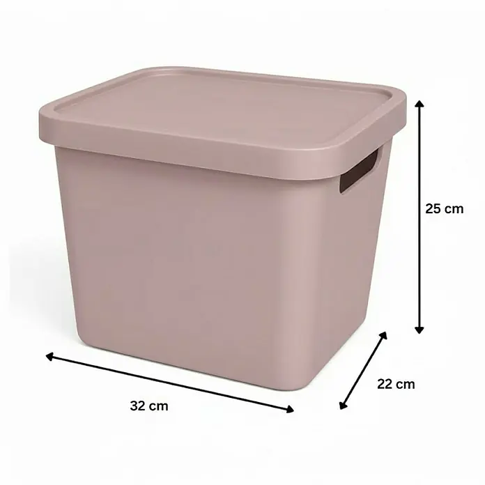 Plastard Aufbewahrungsbox-Set 2er-Set 12,5 Liter in Pink – Stapelboxen, Lagerboxen - L x B x H: 32 x 22 x 24 cm, Kunststoff, Pink, 2 Stk.