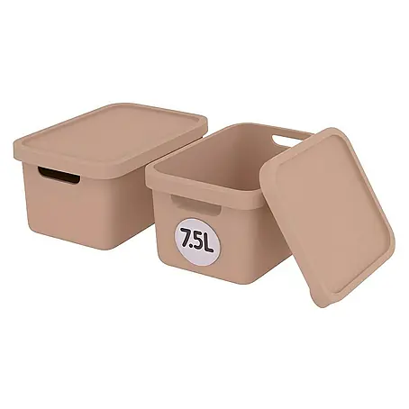 Plastard  Aufbewahrungsbox-Set 2er-Set 7,5 Liter in Pink – Stapelboxen, Lagerboxen