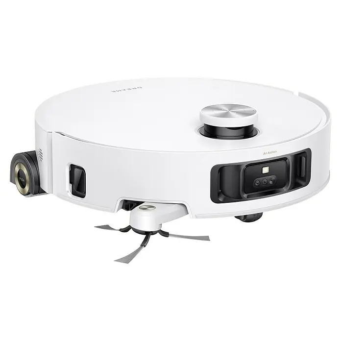 Dreame Saugwischroboter Aqua10 - Saugkraft: 30.000 Pa, Akkulaufzeit: 200 min, Fassungsvermögen Roboter: 220 ml - Weißer Saugroboter mit silbernem LIDAR-Sensor, KI-Kamera und Seitenbürste zur smarten Navigation und Reinigung.