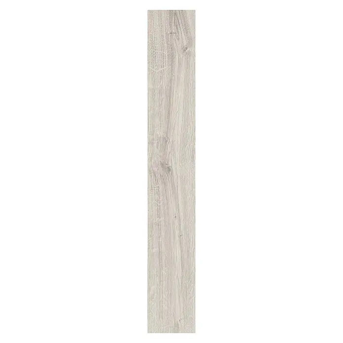 LOGOCLIC Laminado Roble Amber - 1.380 x 193 x 8 mm, Gris, AC5 - Panel de suelo de imitación madera gris claro con textura de veta desgastada.