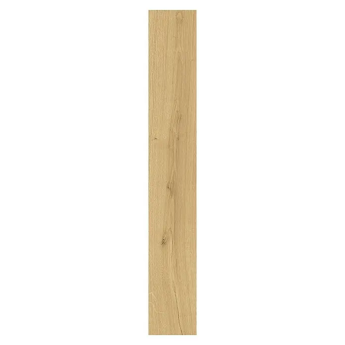 LOGOCLIC Laminado Roble Duna - 1.380 x 193 x 8 mm, Marrón, AC5 - Lama de madera natural clara con veta visible y pequeños nudos.