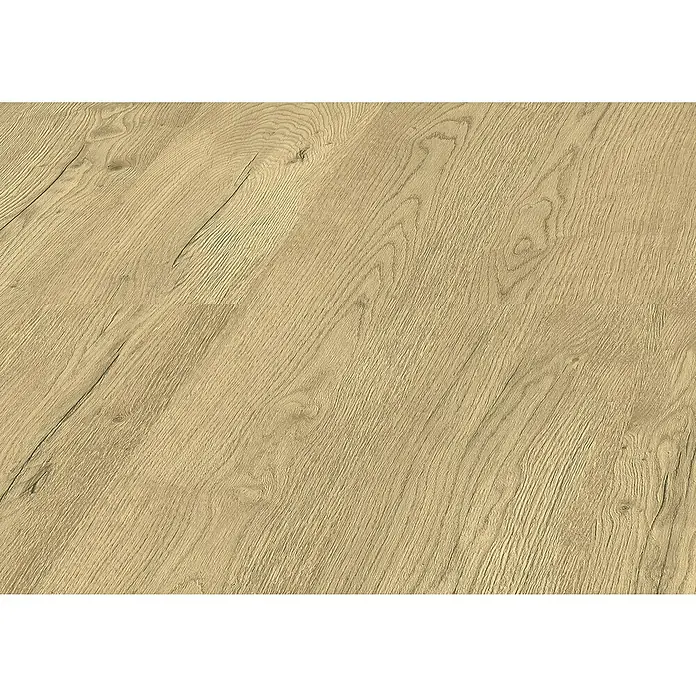 LOGOCLIC Laminado Roble Alba - 1.380 x 193 x 8 mm, Marrón, AC5 - Suelo laminado imitación madera clara con veta realista y textura sutil.