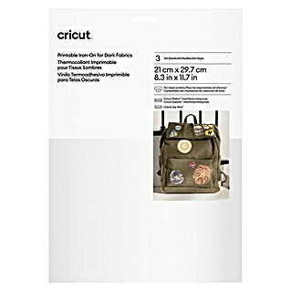 Cricut Aufbügelfolie Bedruckbares Iron-On (29,7 x 21 cm, Passend für: Dunkle Stoffe, 3 Stk.)