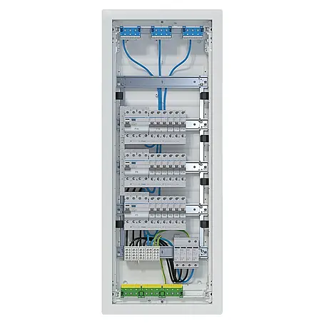 Hager  Unterputz-Verteiler VU60BV1 bestückt und verdrahtet mit Tür