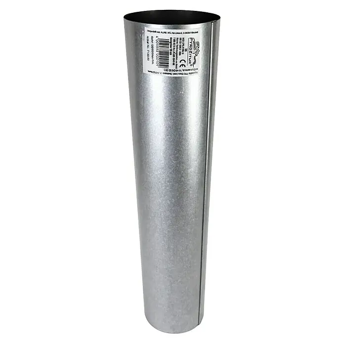 Ofenrohr - Ø x L: 120 x 500 mm, Silber - Verzinktes Ofenrohr in Metallgrau mit Produktetikett.