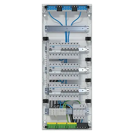Hager  Aufputz-Verteiler VA60BV1 bestückt und verdrahtet mit Tür