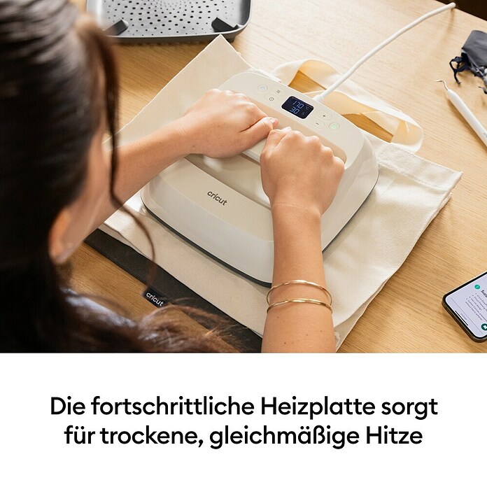 Cricut Transferpresse EasyPress SE + Hitzeschutzmatte (22,5 x 22,5 cm, Passend für: Bügelfolien) | BAUHAUS