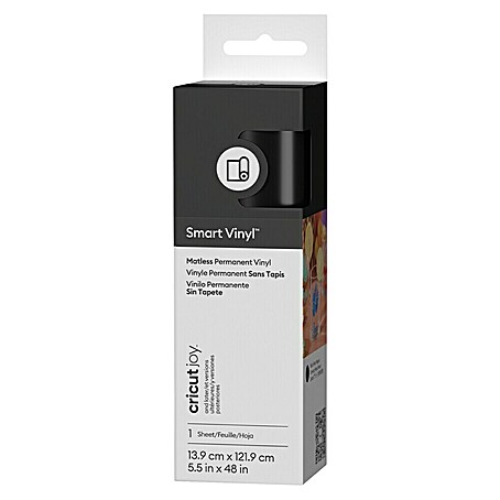 Cricut Joy Vinylfolie Smart Vinyl Permanent (Schwarz, 121,9 x 13,9 cm, Selbstklebend)