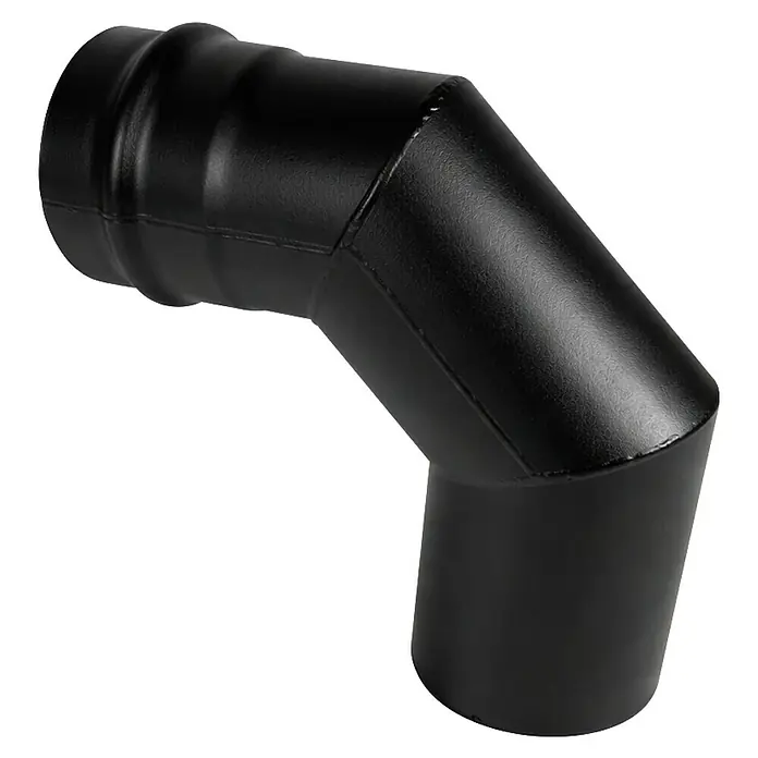 Ofenrohrbogen - Durchmesser: 80 mm, 90 °, Schwarz - Schwarzes 90-Grad-Metallrauchrohrbogenstück für Ofen oder Kamin.