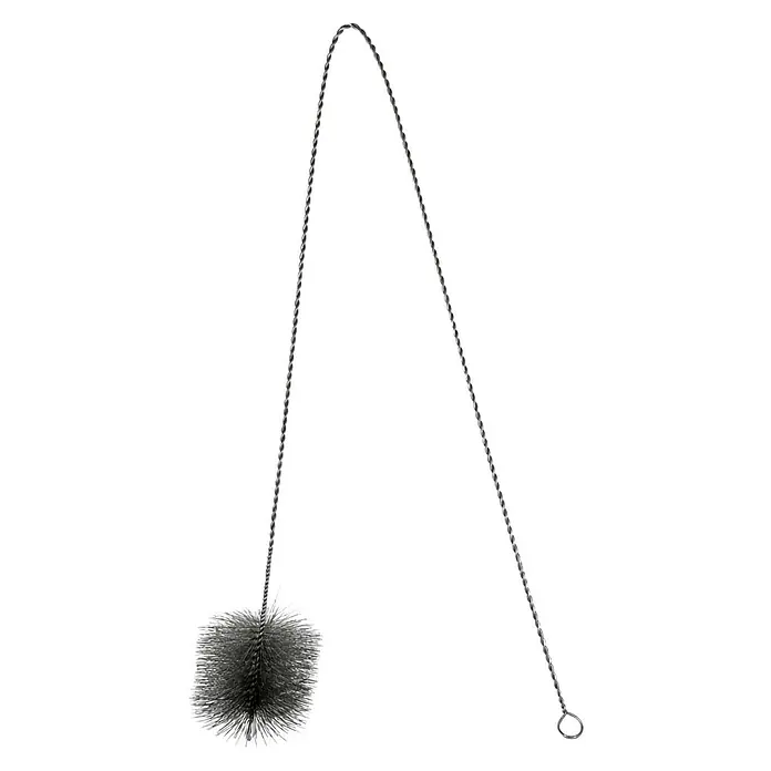 Reinigungsbürste - Draht, Länge: 200 cm - Lange, flexible dunkelgraue Flaschenbürste mit gedrehtem Drahtgriff, Schlaufe und dichten Borsten.