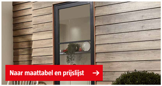 Maattabel & prijslijst