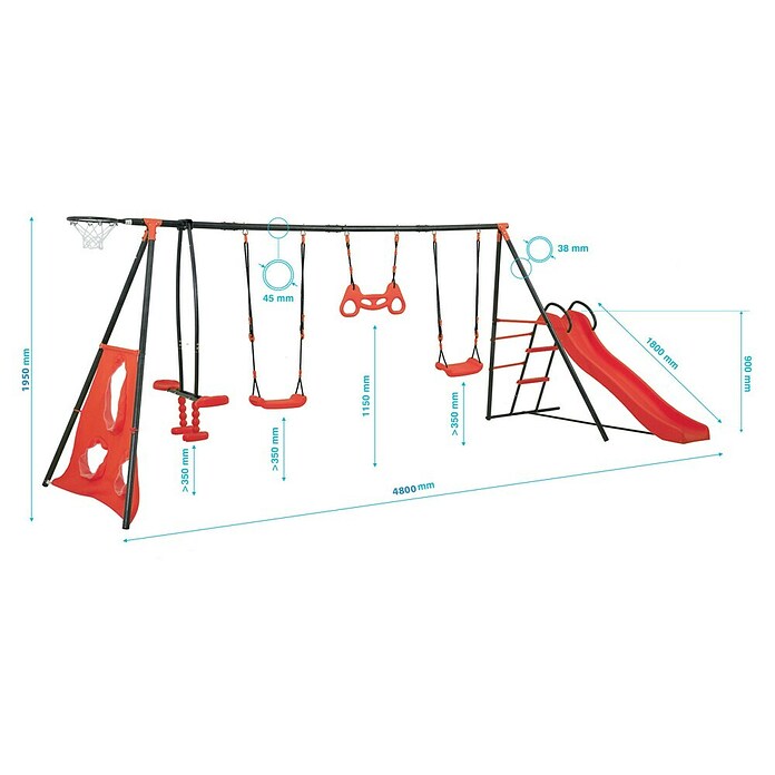 Dječji toranj za igru Maks II  (D x Š x V: 480 x 185 x 195 cm, Crvena) | BAUHAUS