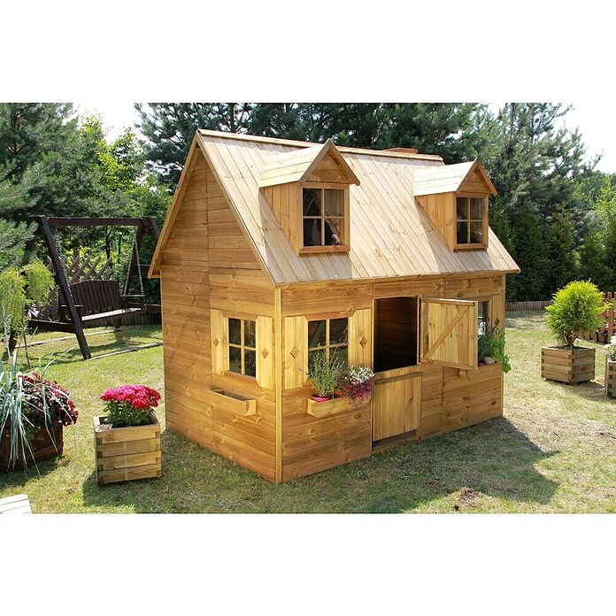 Spielhaus Marie (L x B x H: 157 x 248 x 218 cm, Holz, Natur) | BAUHAUS
