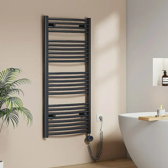 Emke Elektro-Badheizkörper Kurvenförmig Handtuchwärmer - B x H: 60 x 120 cm