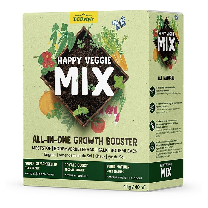 ECOstyle Gazonmest Happy Veggie Mix (4 kg, Zaaigoed-voldoende voor: 40 m²) | BAUHAUS
