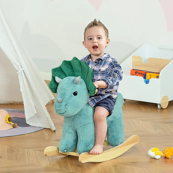 Homcom Holzpferd - L x B x H: 64 x 30 x 54 cm, Altersempfehlung: 3 Jahre - 6 Jahre