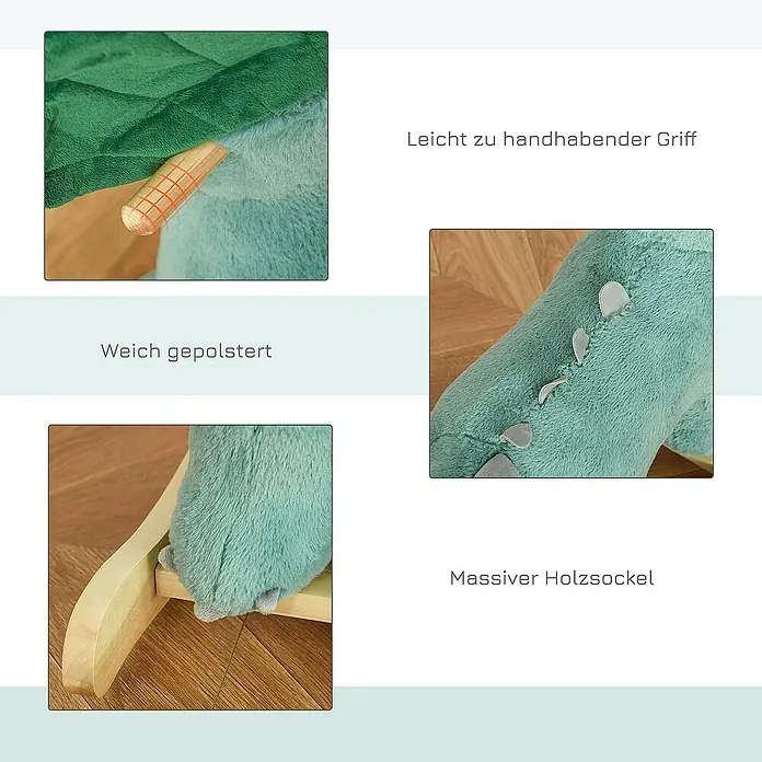 Homcom Holzpferd - L x B x H: 64 x 30 x 54 cm, Altersempfehlung: 3 Jahre - 6 Jahre