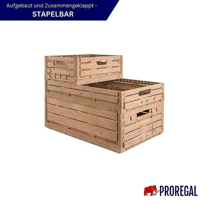 Proregal Klappbox Active Lock Holzdekor - L x B x H: 40 x 30 x 16,5 cm, Braun