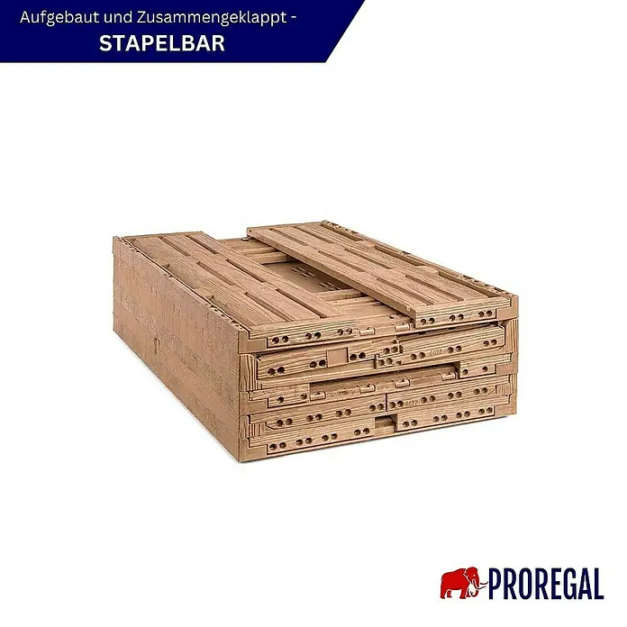 Proregal Klappbox Active Lock Holzdekor - L x B x H: 40 x 30 x 16,5 cm, Braun