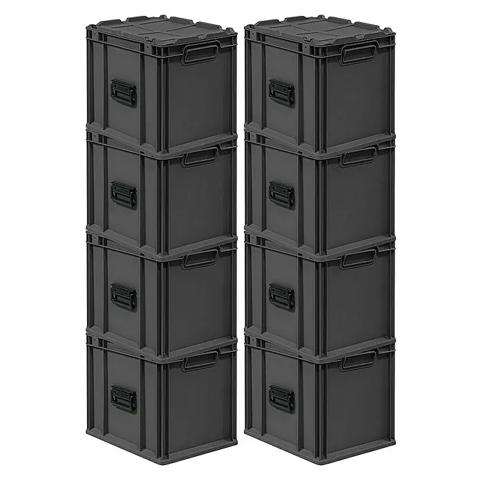 Proregal Euroboxen-Set 8x NextGen Portable - Kunststoff, Schwarz, 8 Stk.