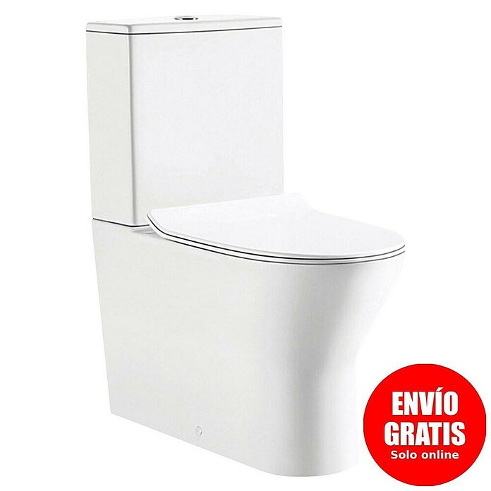 Pack de WC Nairon (Sin borde de descarga, Salida dual, Blanco) | BAUHAUS