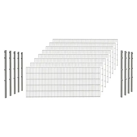 Hadra  Zaun-Set DSM 6/5/6 mit 9 Pfosten