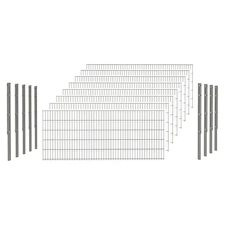 Hadra  Zaun-Set DSM 6/5/6 mit 9 Pfosten