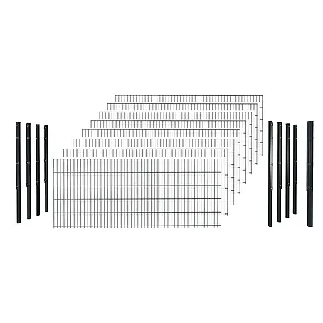 Hadra  Zaun-Set DSM 6/5/6 mit 8 Pfosten + Eckpfosten