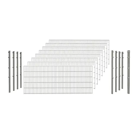 Hadra  Zaun-Set DSM 8/6/8 mit 8 Pfosten + Eckpfosten