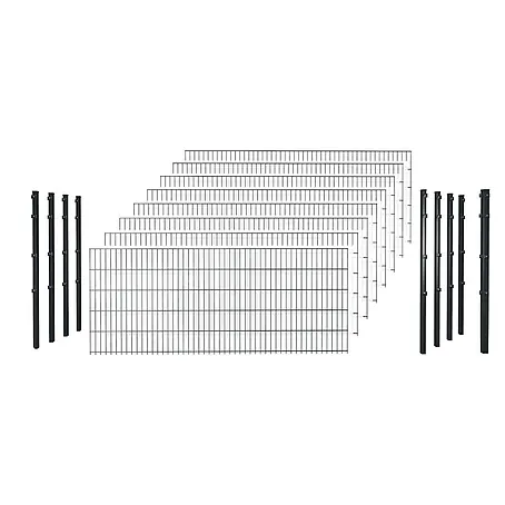 Hadra  Zaun-Set DSM 6/5/6 mit 8 Pfosten + Eckpfosten