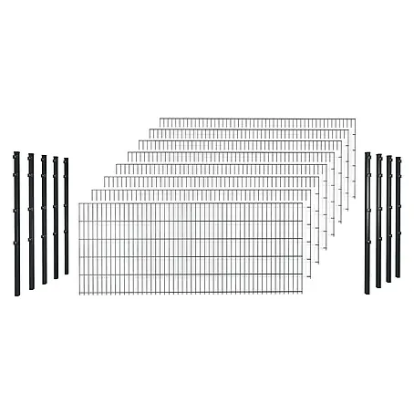 Hadra  Zaun-Set DSM 6/5/6 mit 9 Pfosten