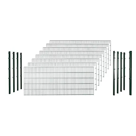 Hadra  Zaun-Set DSM 6/5/6 mit 8 Pfosten + Eckpfosten