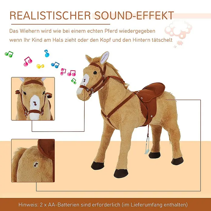 Homcom Holzpferd - L x B x H: 85 x 28 x 60 cm, Altersempfehlung: 2 Jahre