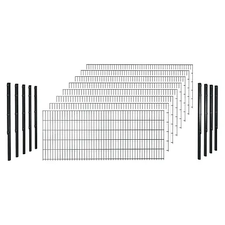 Hadra  Zaun-Set DSM 8/6/8 mit 9 Pfosten