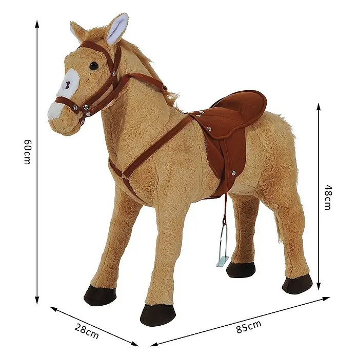 Homcom Holzpferd - L x B x H: 85 x 28 x 60 cm, Altersempfehlung: 2 Jahre