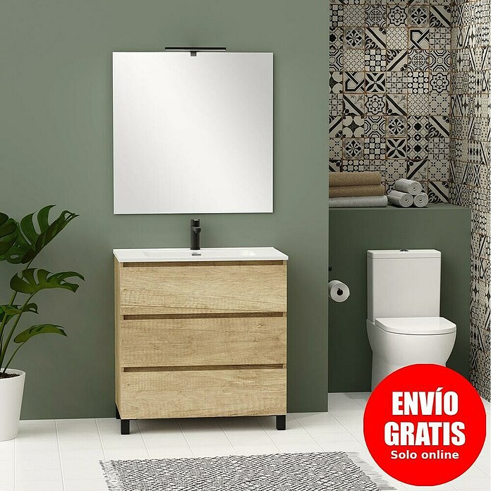 Artysan Conjunto de mueble de baño Neeko (Ancho: 90 cm, Nature, 3 pzs.) | BAUHAUS