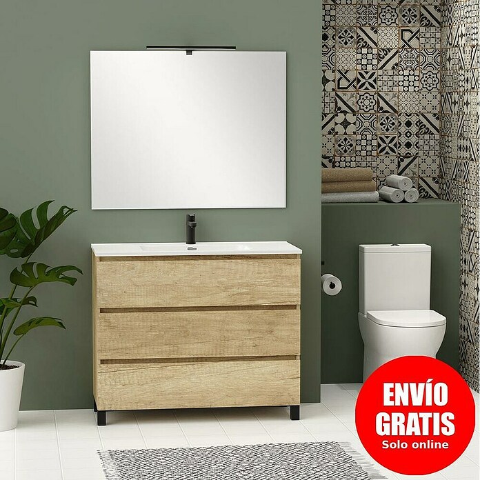 Artysan Conjunto de mueble de baño Neeko (Ancho: 100 cm, Nature, 3 pzs.) | BAUHAUS