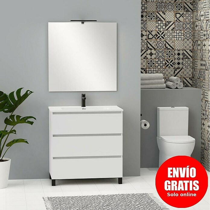 Artysan Conjunto de mueble de baño Neeko (Ancho: 80 cm, Blanco, 3 pzs.) | BAUHAUS