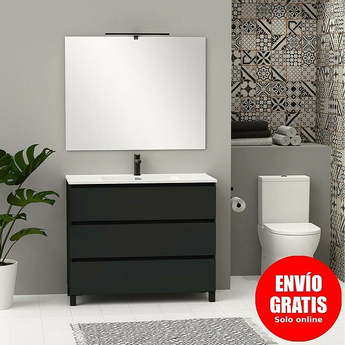 Artysan Conjunto de mueble de baño Neeko (Ancho: 100 cm, Negro, 3 pzs.) | BAUHAUS