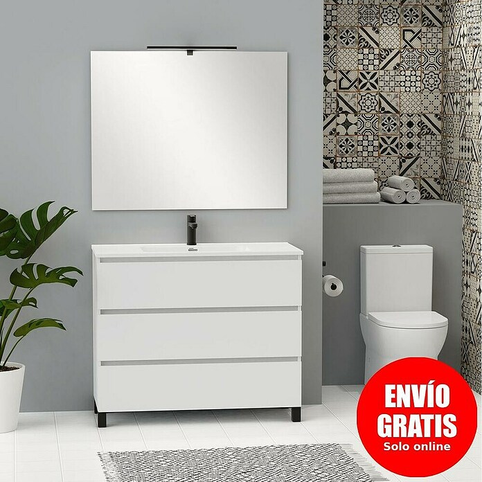 Artysan Conjunto de mueble de baño Neeko (Ancho: 100 cm, Blanco, 3 pzs.) | BAUHAUS