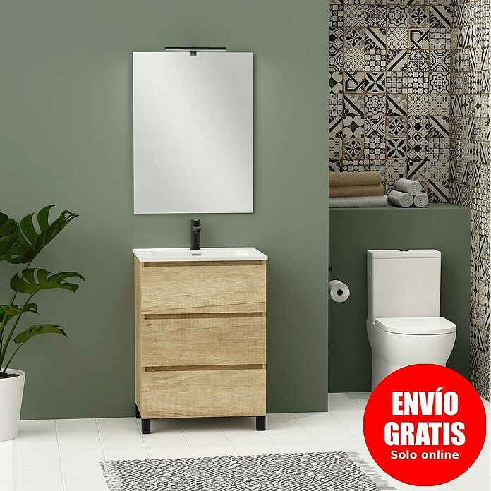 Artysan Conjunto de mueble de baño Neeko (Ancho: 60 cm, Nature, 3 pzs.) | BAUHAUS